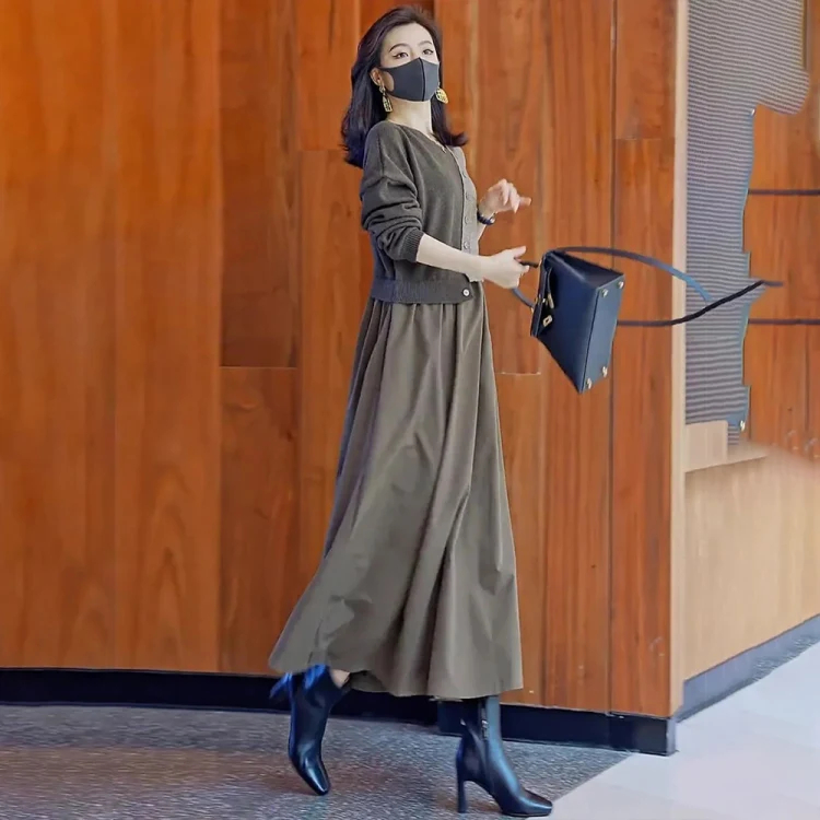 【限時活動 貨到付款】針織假兩件連衣裙,上身減齡顯氣質! 【限時活動 貨到付款】針織假兩件連衣裙,上身減齡顯氣質!