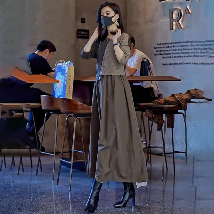 【限時活動 貨到付款】針織假兩件連衣裙,上身減齡顯氣質! 【限時活動 貨到付款】針織假兩件連衣裙,上身減齡顯氣質!