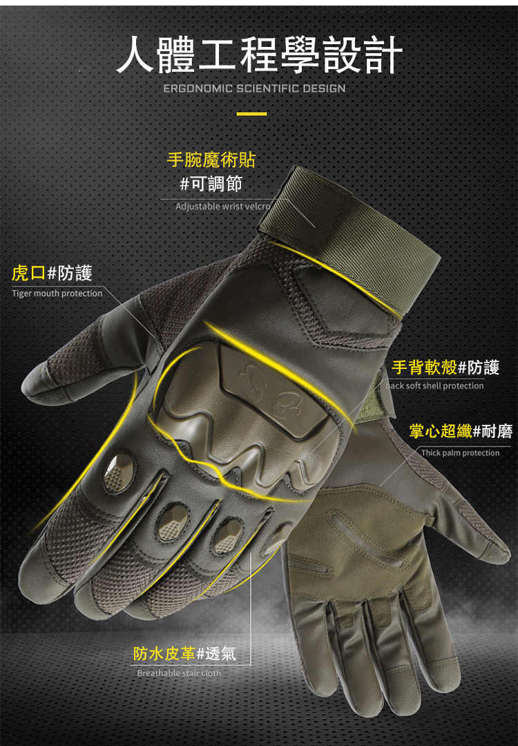 風雨無阻,火光不燒」防風耐磨防火戰術手套 風雨無阻,火光不燒」防風耐磨防火戰術手套